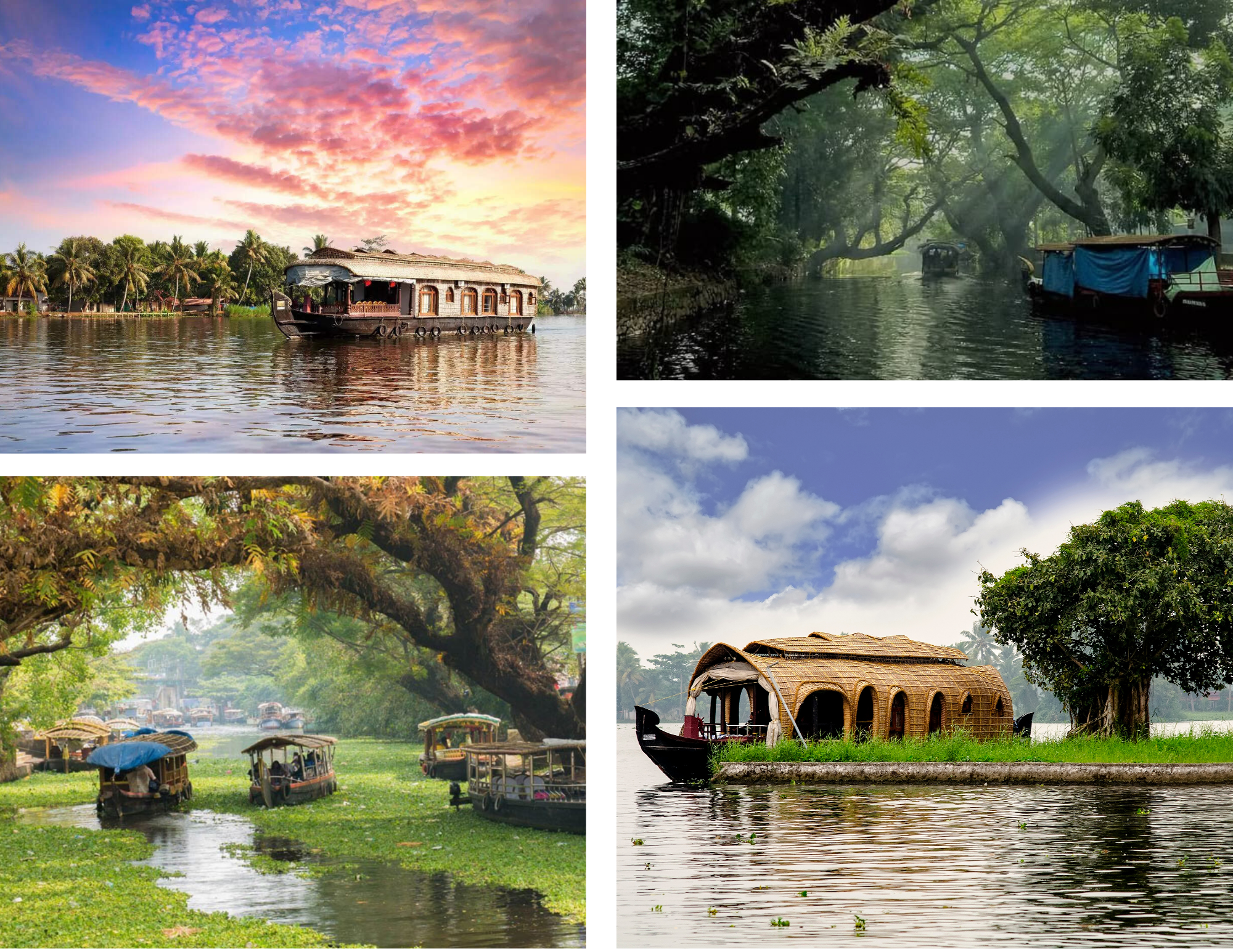 Alappuzha backwater houseboat taxi service and sightseeing trip Kerala