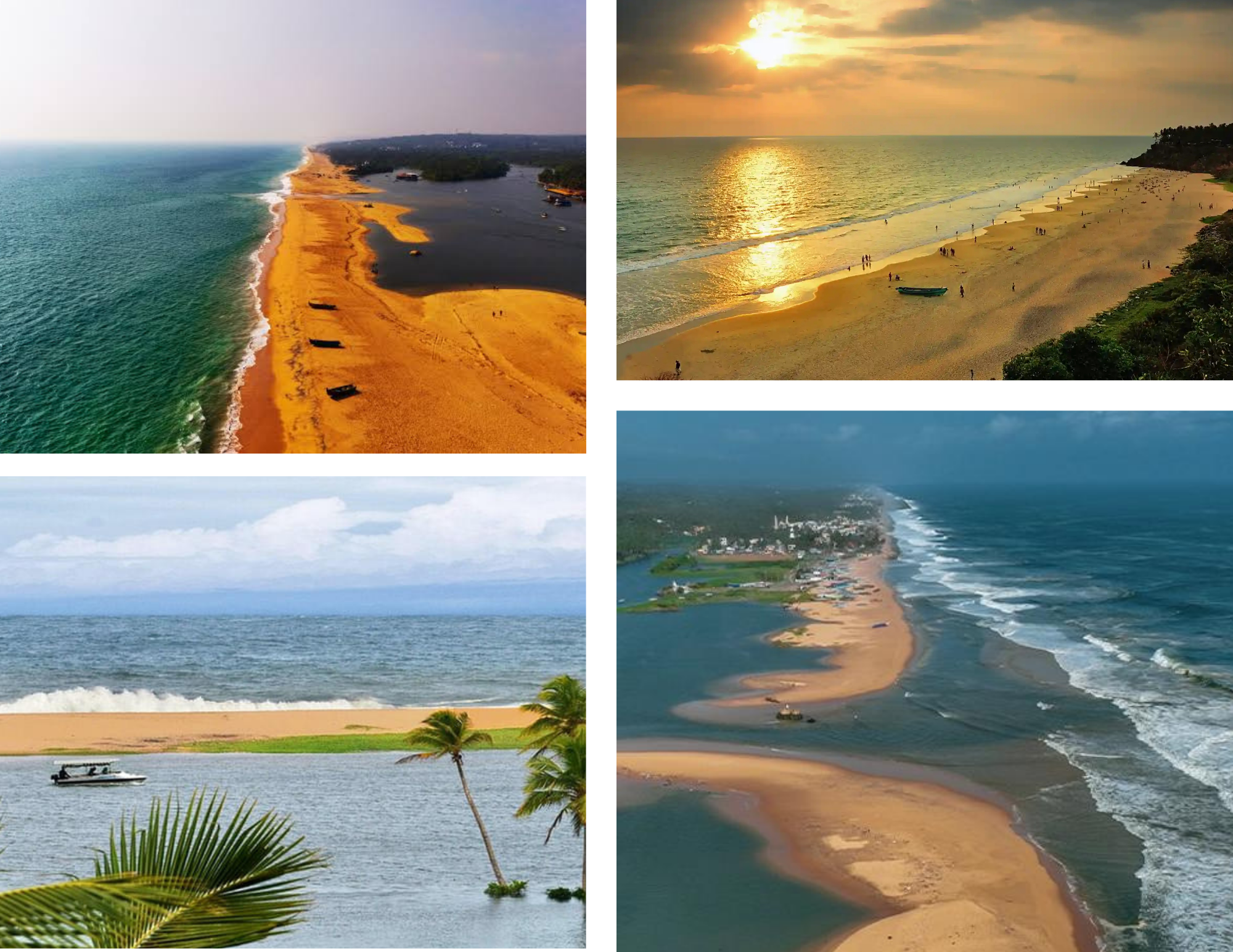 Poovar island backwater sightseeing taxi Kerala with boat and beach view